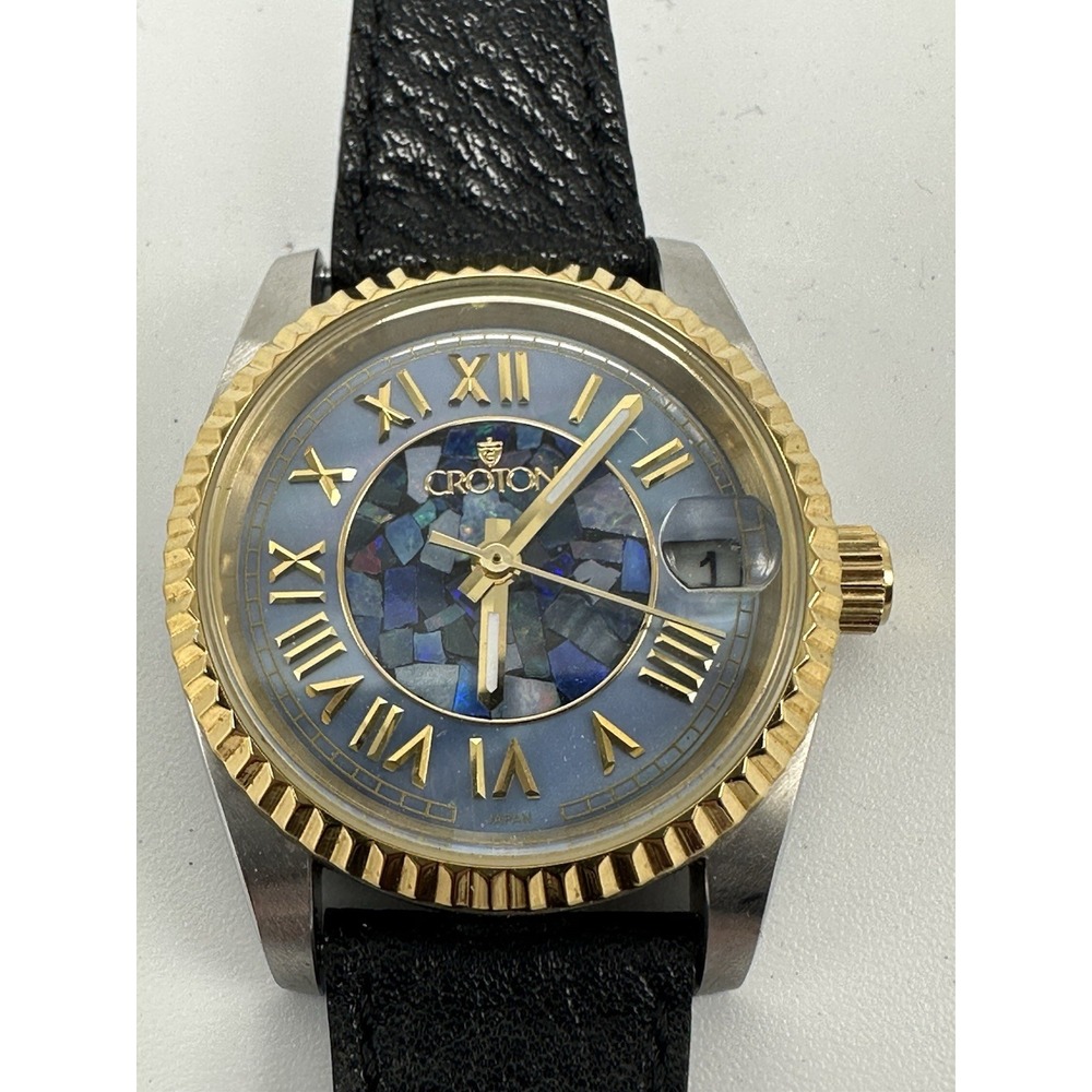 Croton CN207190 Opal Ladies Watch New Battery 30MM 7" Leather Band R54‎